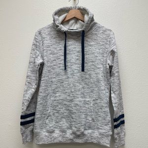 Woman’s Mélange Fleece Stripped Hooded Sweatshirt